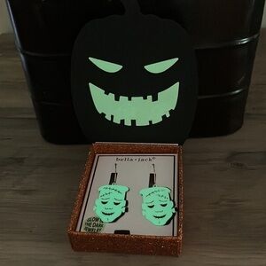 BELLA & JACK FRANKENSTEIN GLOW IN THE DARK WIRE DANGLE EARRINGS